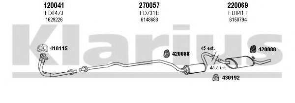 KLARIUS 361007E Exhaust System
